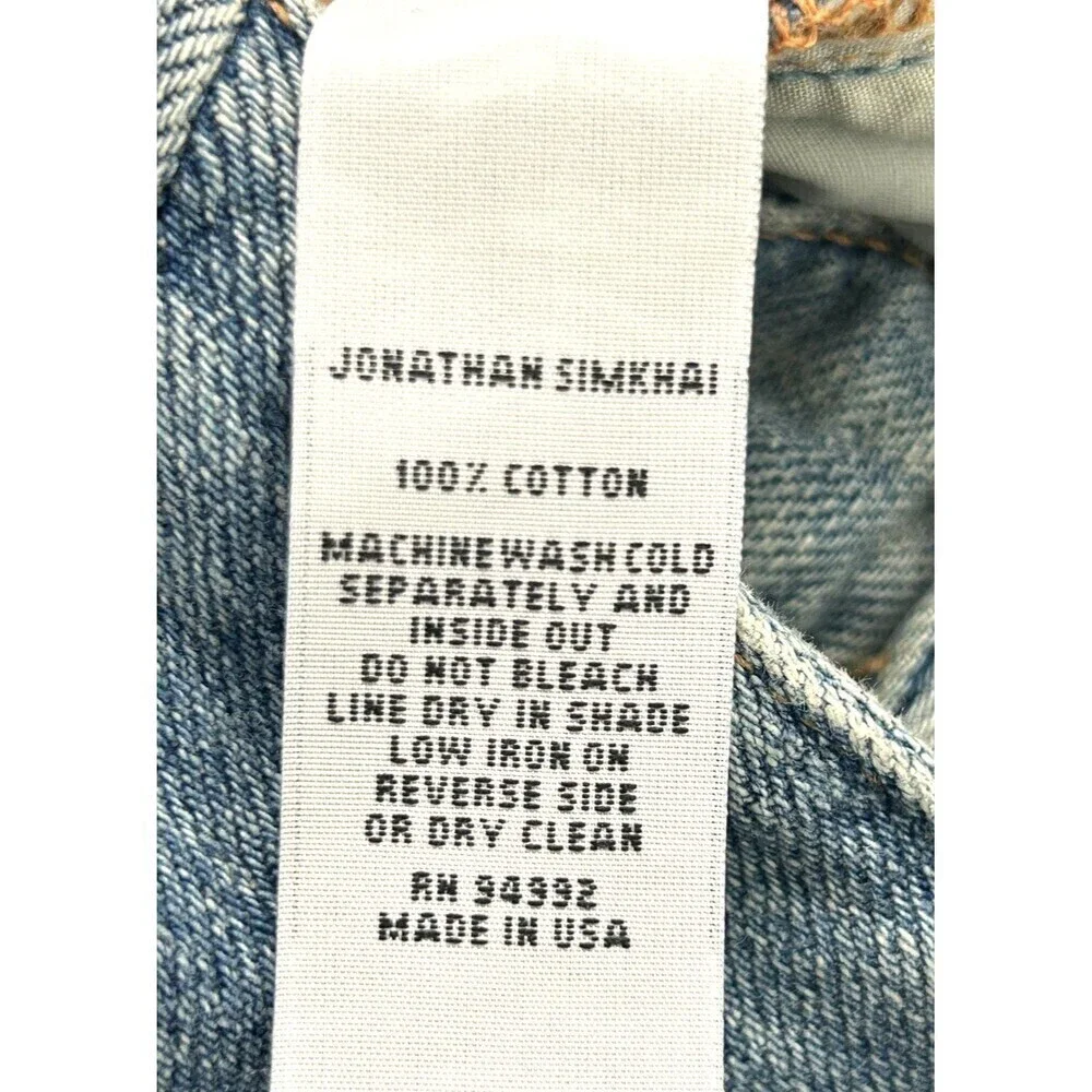New Jonathan Simkhai‎ Women Size 27 Standard Henley Tie Waist Straight Jean N2